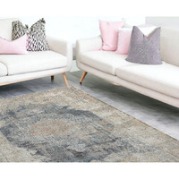 10' X 14' Beige and Gray Medallion Area Rug