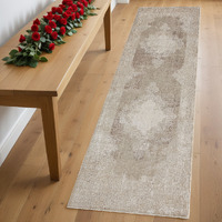 8' Runner Ivory Medallion Runner Rug