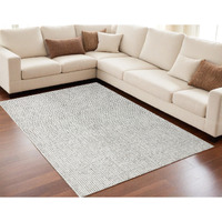 5' X 7' Gray and Ivory Wool Checkered Hand Tufted Area Rug