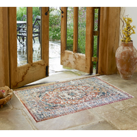 2' X 3' Rust Oriental Distressed Area Rug With Fringe