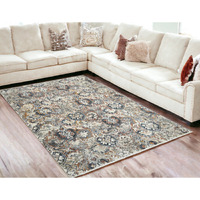 5' X 8' Rust Oriental Distressed Area Rug With Fringe