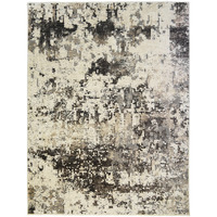 2' X 3' Black Abstract Distressed Area Rug With Fringe