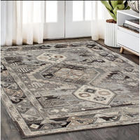 5' X 8' Natural Southwestern Hand Tufted Non Skid Area Rug