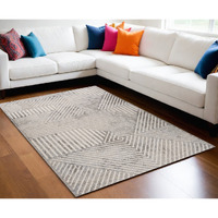 5' X 8' Gray and Beige Abstract Distressed Area Rug