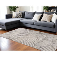 7' X 10' Gray and Beige Abstract Distressed Area Rug