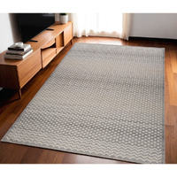 5' X 8' Gray and Beige Checkered Distressed Area Rug