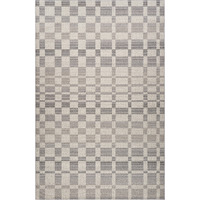 8' X 11' Gray and Beige Checkered Distressed Area Rug