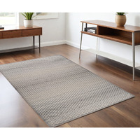 4' X 6' Gray and Beige Moroccan Distressed Area Rug
