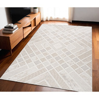 5' X 8' Cream and Beige Abstract Distressed Area Rug