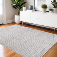 4' X 6' Gray Abstract Geometric Distressed Area Rug