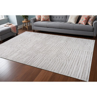 8' X 11' Gray Abstract Geometric Distressed Area Rug