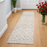 8' Gray and Beige Moroccan Distressed Area Rug