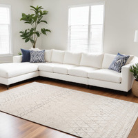 7' X 10' Gray and Beige Abstract Distressed Area Rug