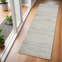 2' X 5' Gray and Beige Geometric Distressed Area Rug