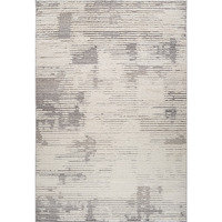 5' X 8' Gray and Cream Abstract Distressed Area Rug