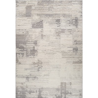 7' X 10' Gray and Cream Abstract Distressed Area Rug