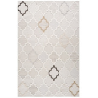 5' X 8' Cream and Beige Geometric Distressed Area Rug