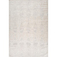 5' X 8' Cream and Beige Geometric Distressed Area Rug