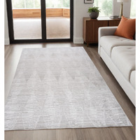 5' X 8' Gray Geometric Distressed Area Rug