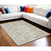 5' X 8' Cream and Beige Abstract Distressed Area Rug