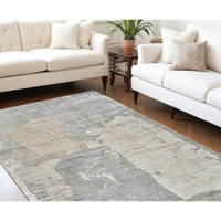 8' X 11' Cream and Beige Abstract Distressed Area Rug