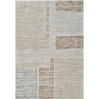 4' X 6' Beige and Brown Abstract Distressed Area Rug
