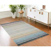 4' X 6' Beige and Blue Abstract Distressed Area Rug