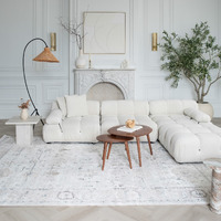 4' X 6' Beige and Ivory Abstract Distressed Area Rug