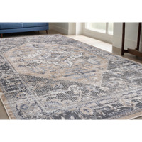 5' X 8' Gray and Brown Oriental Distressed Area Rug