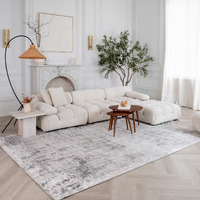 4' X 6' Gray and Beige Abstract Distressed Area Rug