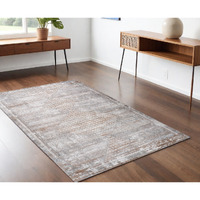 4' X 6' Gray and Brown Abstract Distressed Area Rug