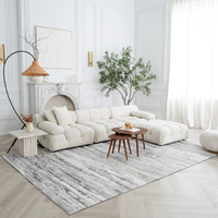 4' X 6' Gray and Beige Abstract Distressed Area Rug