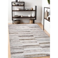 4' X 6' Beige and Brown Abstract Distressed Area Rug