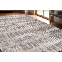 5' X 8' Beige and Brown Abstract Distressed Area Rug