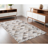 4' X 6' Beige and Brown Abstract Distressed Area Rug