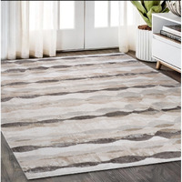 5' X 8' Beige and Brown Abstract Distressed Area Rug