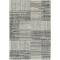 4' X 6' Cream and Black Abstract Distressed Area Rug