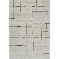 7' X 10' Cream and Green Abstract Distressed Area Rug