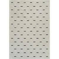 5' X 8' Cream and Black Abstract Distressed Area Rug