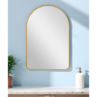 39" Gold Arch Metal Framed Bathroom Vanity Mirror