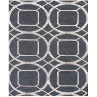 5' X 8' Charcoal Abstract Geometric Hand Tufted Non Skid Area Rug