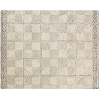 5' X 8' Moss Green Wool Abstract Geometric Hand Tufted Non Skid Area Rug
