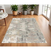 4' X 6' Beige and Gray Abstract Area Rug