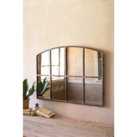 ARCHED METAL WALL MIRROR