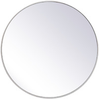 Metal frame round mirror 39 inch in Silver