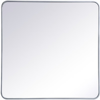 Soft corner metal rectangular mirror 36x36 inch in Silver