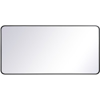 Soft corner metal rectangular mirror 30x60 inch in Black