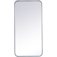 Soft corner metal rectangular mirror 18x36 inch in Silver