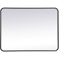 Soft corner metal rectangular mirror 27x36 inch in Black