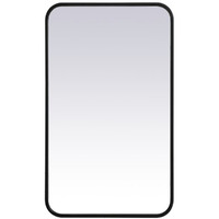 Soft corner metal rectangular mirror 18x30 inch in Black
